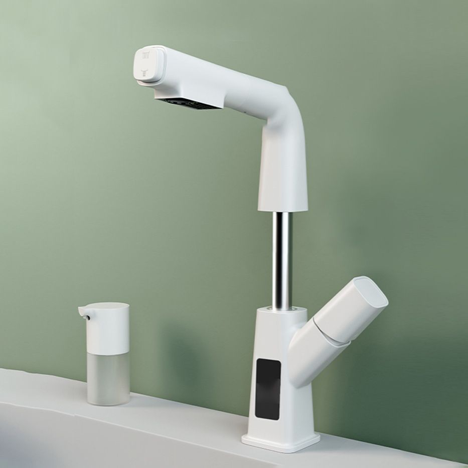 Washroom Sink Faucet Rotary Handle Pull-out Single Hole Sink Faucet