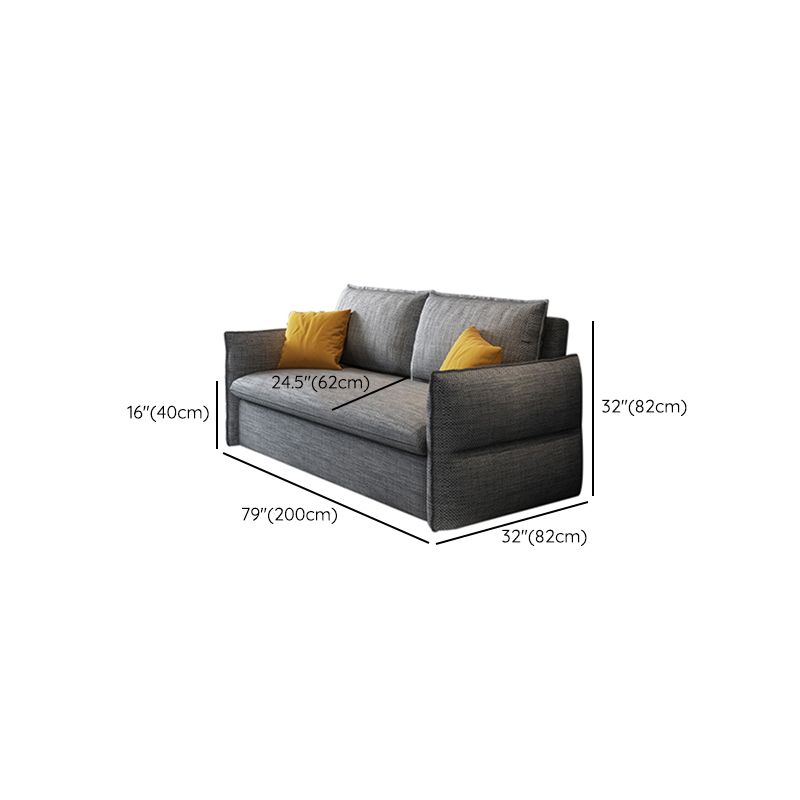 Scandinavian Futon Sleeper Sofa Pillow Back Futon and Mattress with Storage