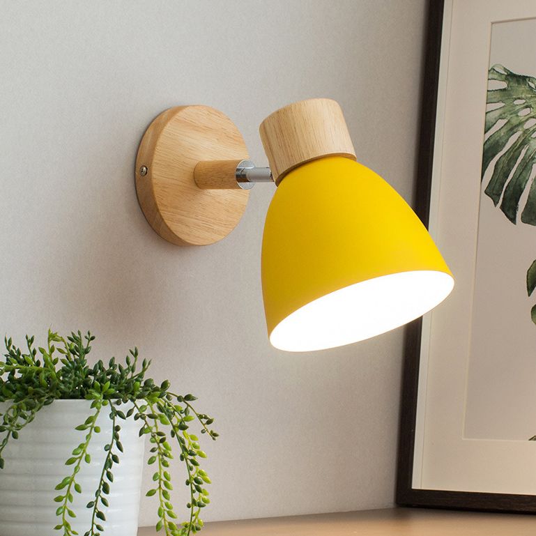 Armed  Wall Light Sconce Macaron Style Metal 1 Light Sconces