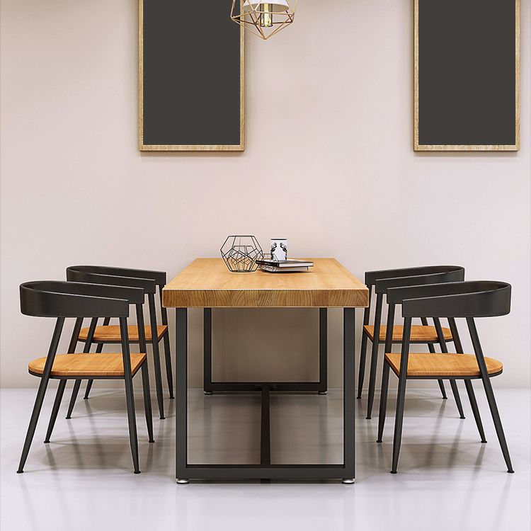 1/5 Pieces Rectangular Dining Table Set Industrial Style Wooden Dining Table with Chairs