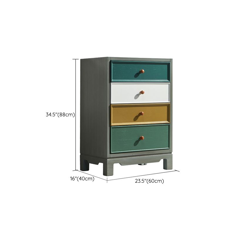 Coastal Storage Chest Dresser Solid Wood Storage Chest with Drawers and Doors
