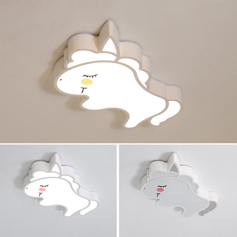 Animal Flush Mount Ceiling Light Cartoon Acrylic Ceiling Mount Light Fixture for Children Bedroom