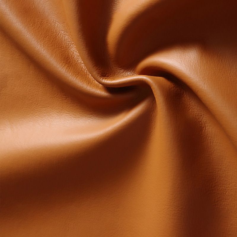 Nordic Style Arc Arm Slipcovered Sofa Leather Sofa in Orange for Apartment