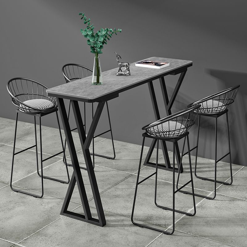 Low Back Upholstered Dining Stool Armless Bar Stool with Metal Base