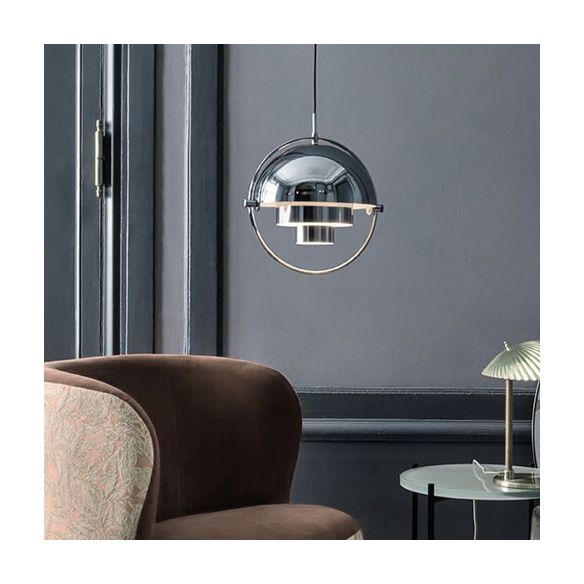 Costilería colgante colgante de hierro negro Luz de 1 luces de 1 luces para sala de estar