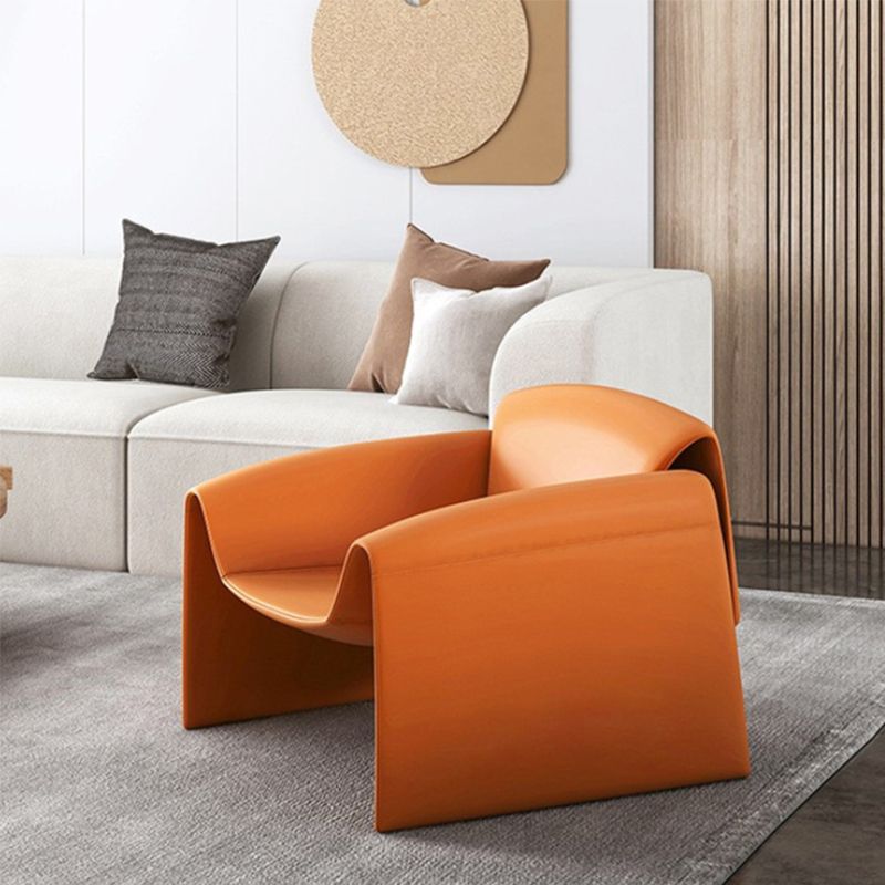 Contemporary Bonded Leather Arms Included with Pillow Accent Armchair