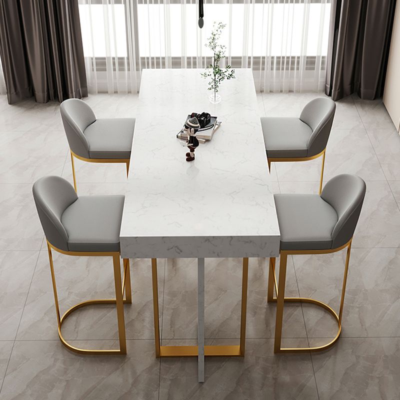 Modern Armless Counter-height Stool with Upholstered and Metal for Restaurant