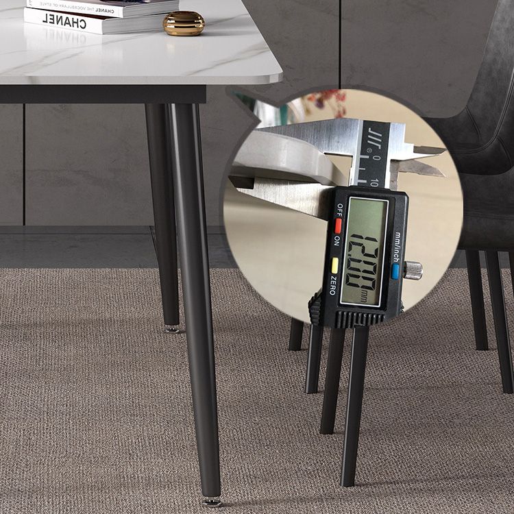 Mesa de comedor de piedra sinterizada Estilo industrial 4 patas Mesa base de rectángulo para comedor