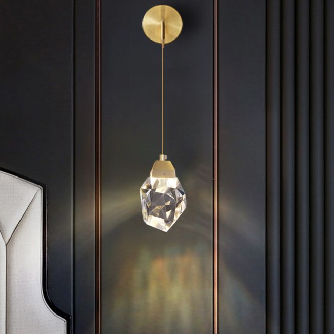 Light Modern Luxury Style Wall Mounted Light Fixture 1 Light Wall Light Sconces with Crystal Shade