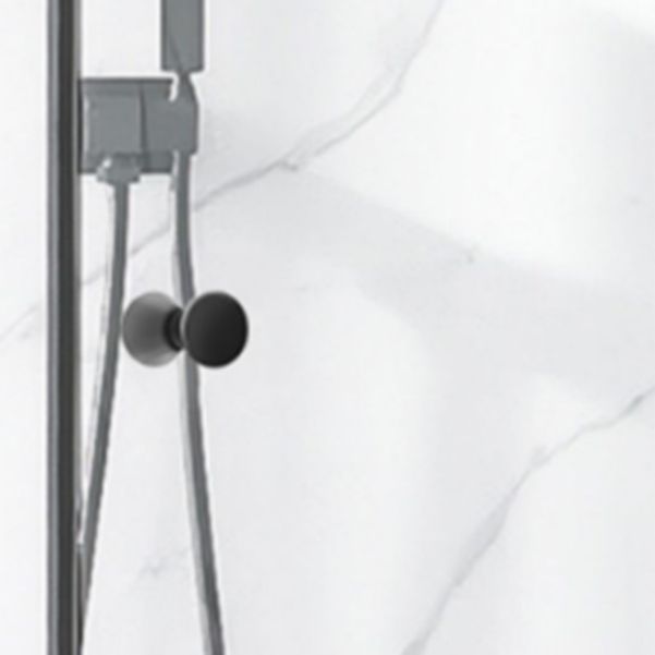 Single Sliding Neo-Angle Shower Enclosure Tempered Glass Stainless Steel Shower Stall