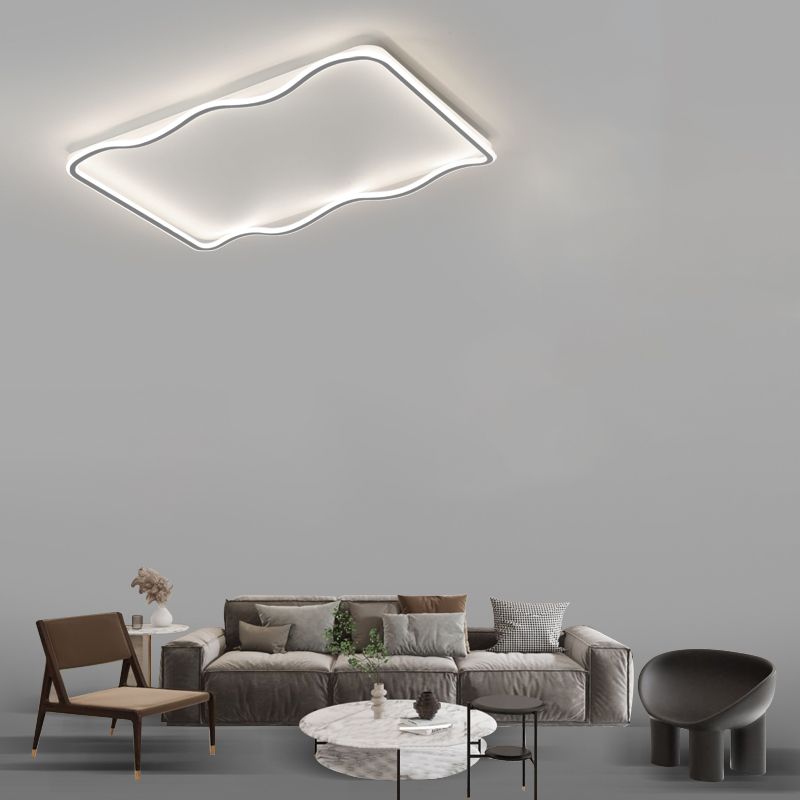 Minimalism Metal Flush Mount 1-Light Squared Flush Ceiling Light for Living Room