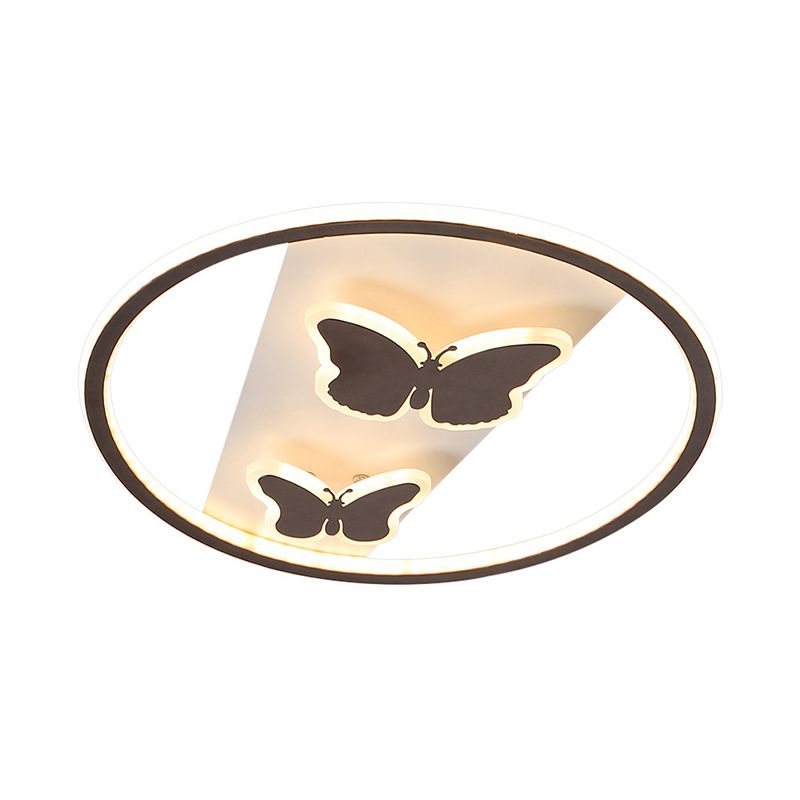 18.5"/23" Wide Butterfly Flush Mount Lamp Modern Acrylic Brown LED Ceiling Fixture in Warm Light/White Light/Remote Control Stepless Dimming