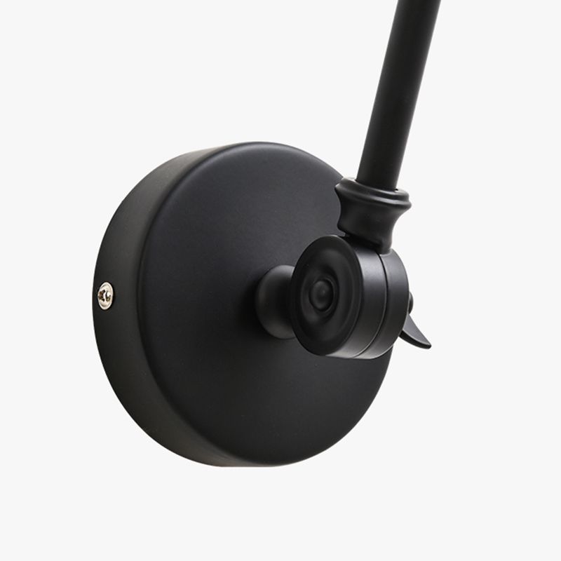 Metal Geometric Shade Wall Lighting Modern Style 1-Light Swing Arm Sconce Lamp