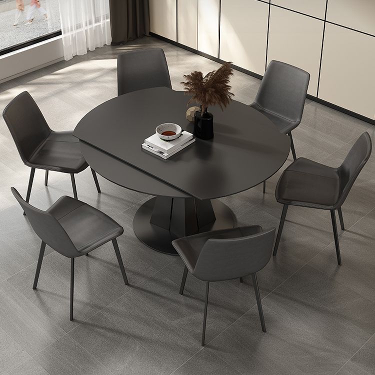 Juego de comedor contemporáneo plegable con muebles de mesa formal de piedra sinterizada