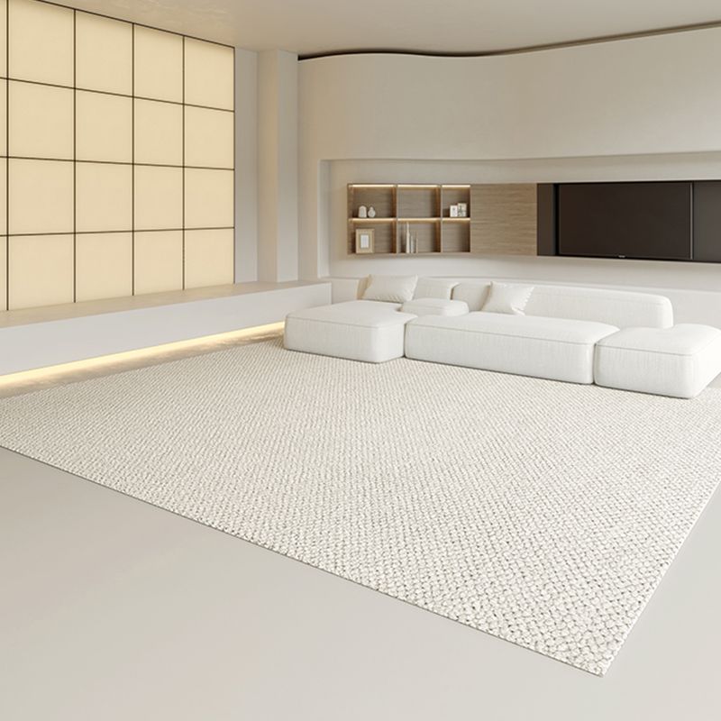 Grey Solid Color Area Rug Modern Polyester Area Carpet Easy Care Rug for Living Room