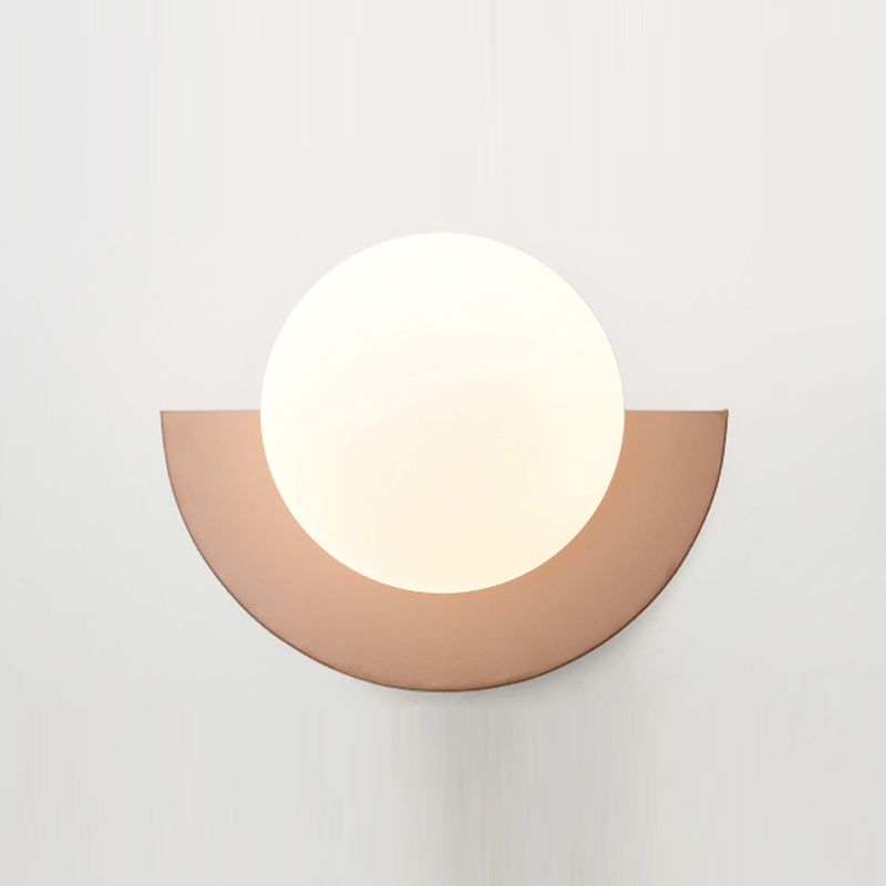 Lumière murale en métal nordique de 8 "de large applexion murale de macaron avec verre pour le salon