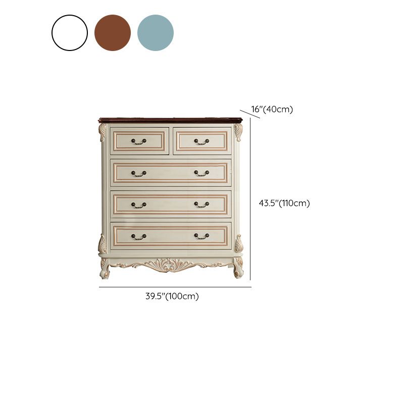 Traditional Storage Chest Solid Wood Dresser with 4/5/6/7 Drawers