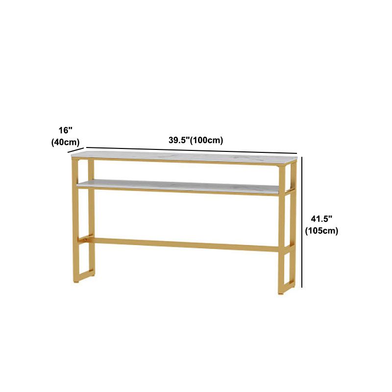 Glam Style 1/2/5 Pieces Faux Marble Bar Table Set Fixed Table Counter Set for Home Use