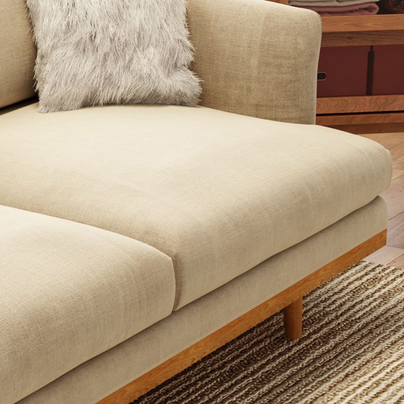 Noord-Europese houten 2/3-zits sofa houten benen vierkante armbank