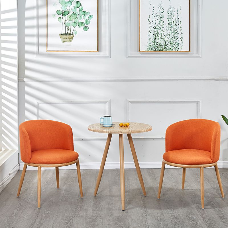 Scandinavian Home Side Chair Parsons Back Metal Upholstered Dining Room Chair