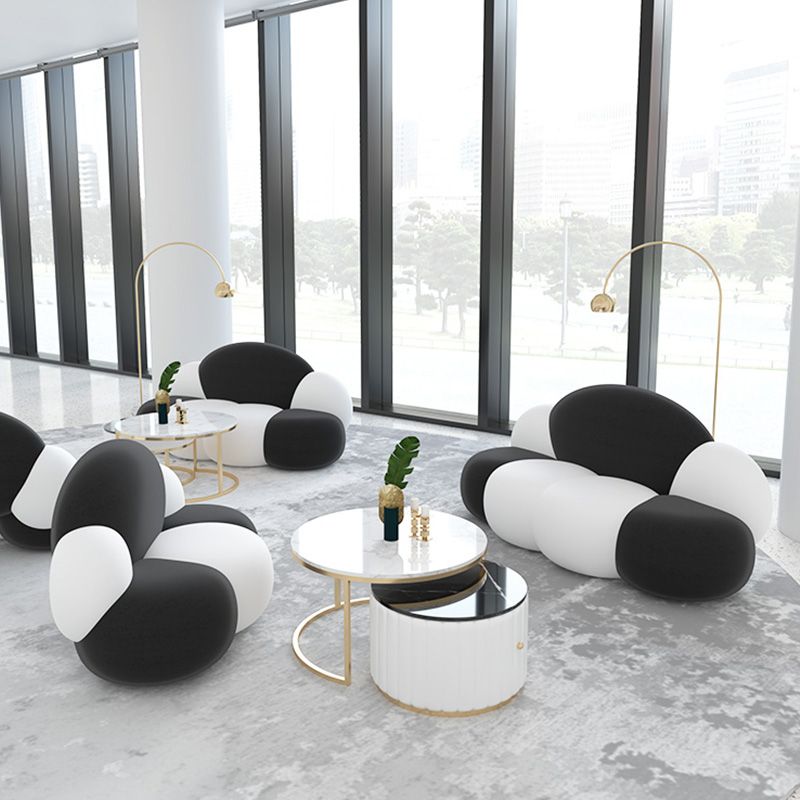 Armless Cushions Seating Standard Sofa in white for Bonus Room