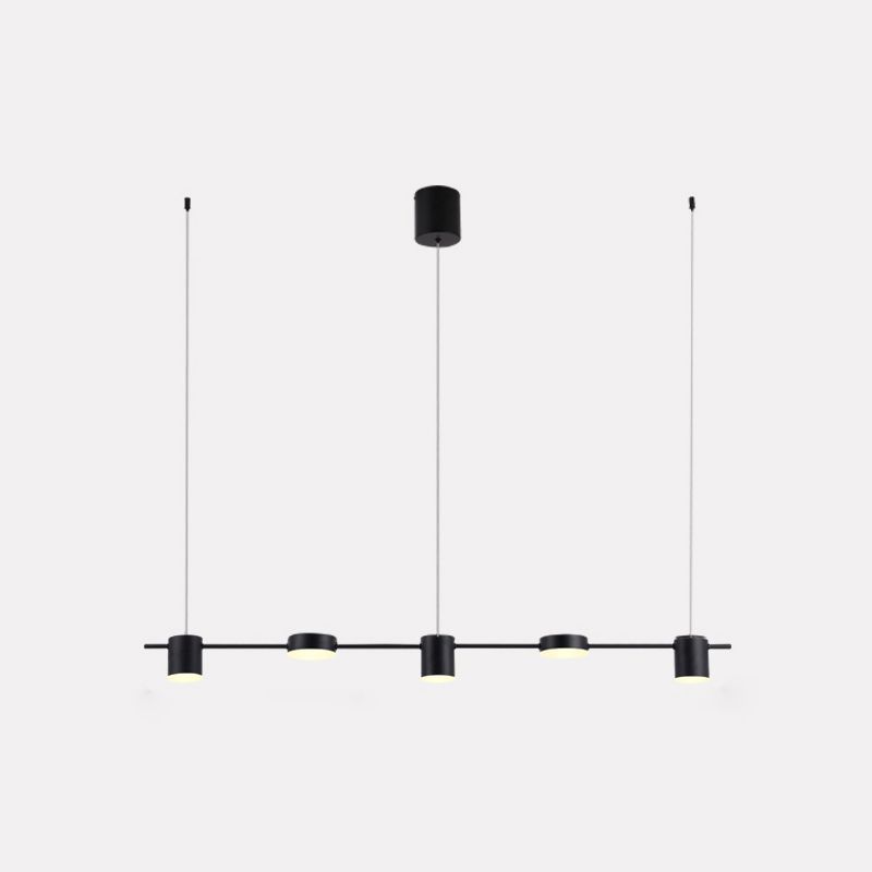 Cylinder Island Lighting Fixtures Contemporary Metal Island Chandelier Lights for Kitchen