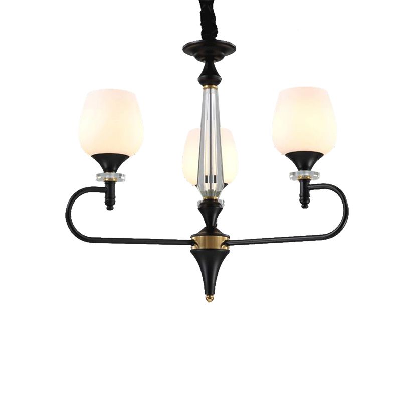 3/6 LUMILES VERRE OPAL PROSITION CHANDELIER TRADITIONNEL