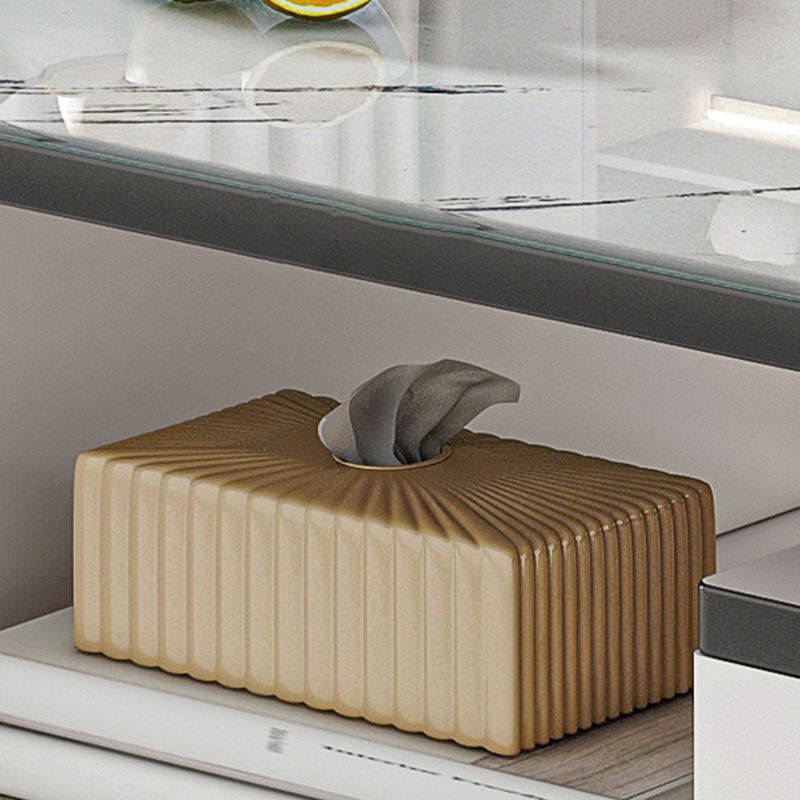 4 Legs Coffee Table Rectangle Single Stone Cocktail Table with Storage