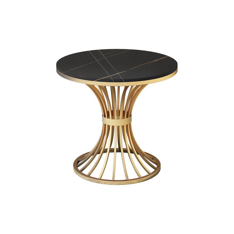 Metal Traditional Luxury Round Table Sintered Stone Table with Pedestal