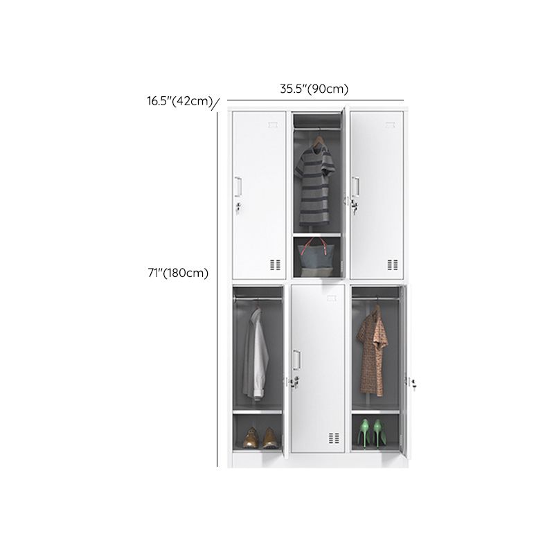 White Steel Cabinet with Hinged Doors Modern Storage Cabinet