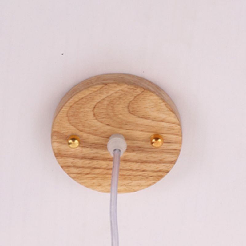 Geometric Shape Wood Hanging Light Modern 1 Light Hanging Light Mount Fixture in Brown