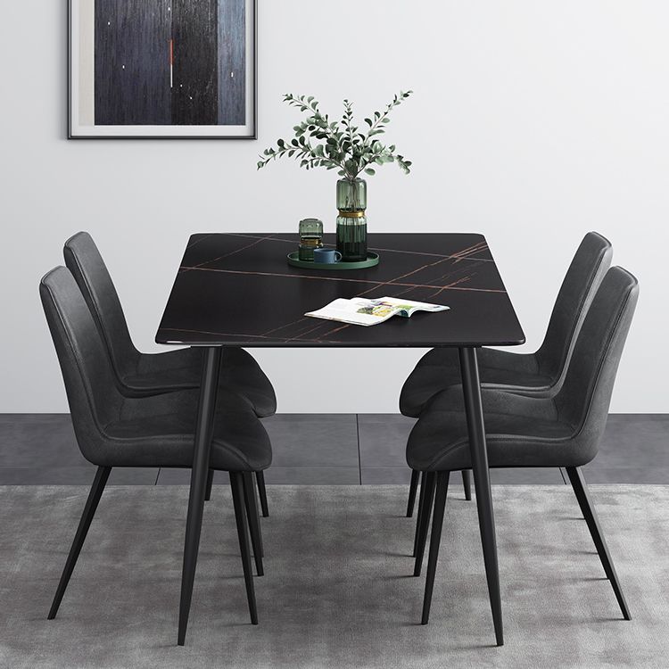 Sintered Stone Industrial Dining Table 4 Legs Base Rectangle Table for Home