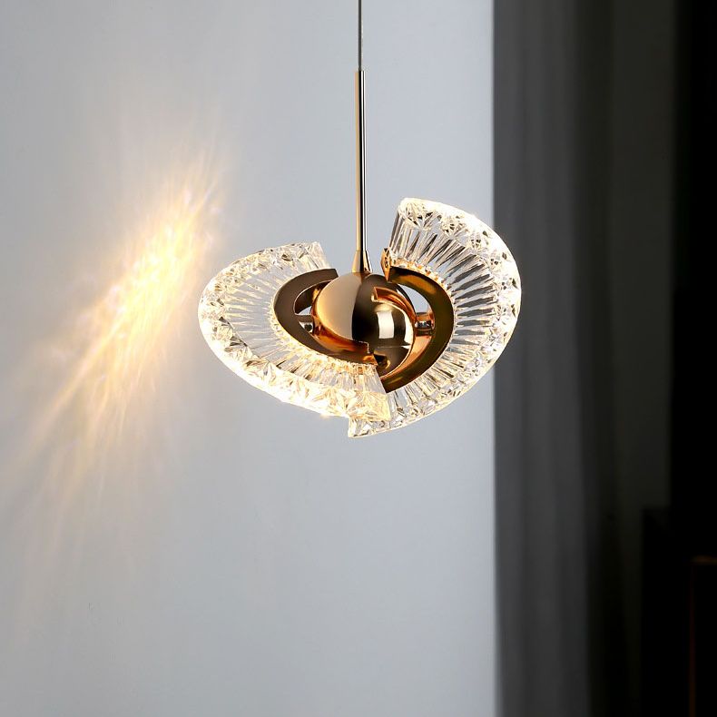 1 Light Plate Hanging Ceiling Light Modern Acrylic Ceiling Light with Hanging Cord for Bedside