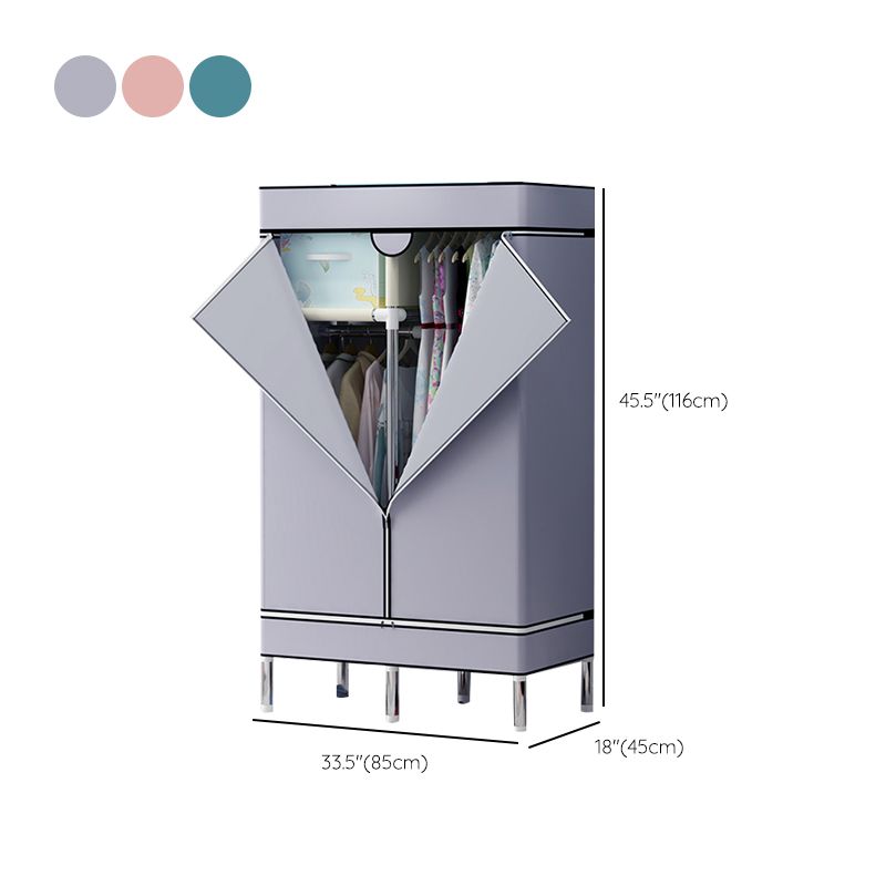 Steel Wardrobe Cabinet with Shelves Modern Wardrobe Armoire for Home