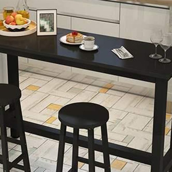Contemporary Wood Bar Dining Table Rectangle Bar Table for Living Room