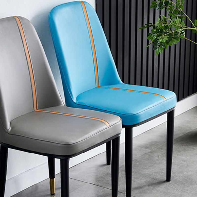 Faux Leather Dining Chairs Parsons Armless Dining Side Chair