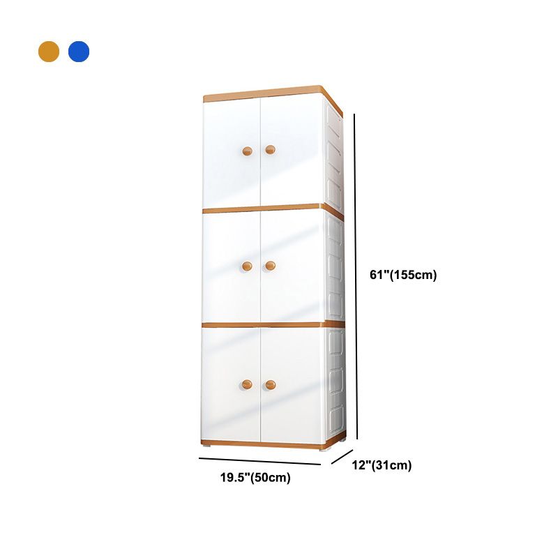Contemporary Style Wardrobe Armoire Plastic Non-Hanging Armoire with Door