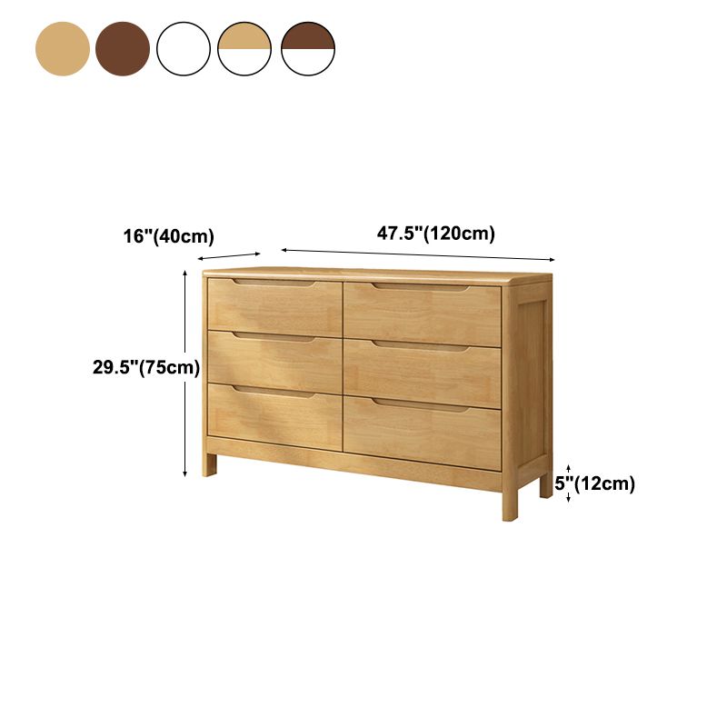 Modern Style Sideboard Buffet with Rubberwood Solid Wood Drawers and Storage Sideboard