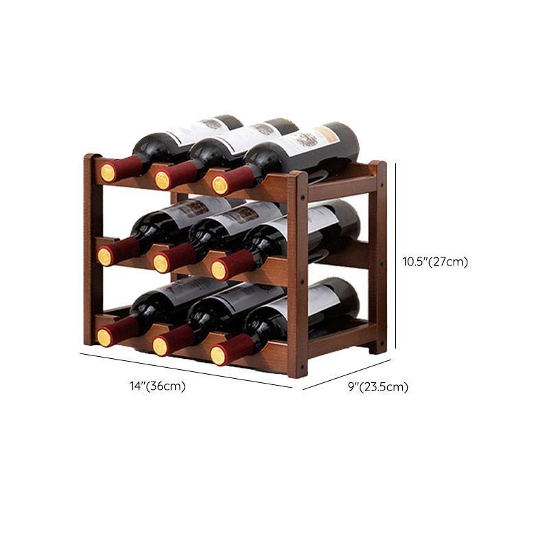 Countertop Modern Wine Rack Wood Wine Bottle Rack for Living Room