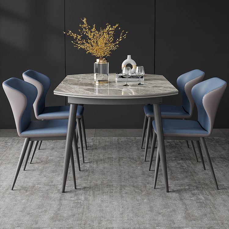 Mesa de piedra sinterizada moderna mesa de comedor de cocina estándar en gris
