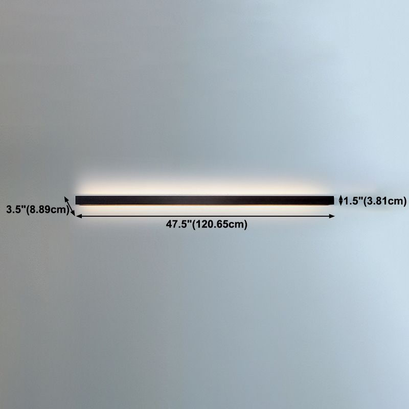 Square Shape Metal Wall Sconce Modern Style Single Light Wall Lighting Fixtures in Black