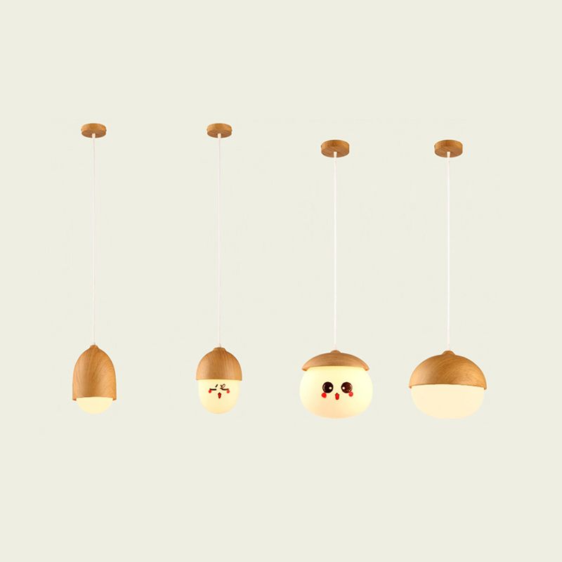 LAMPE DE TRAPLE DE FINE DE BOIS NORDIQUE 1-LIGHT BLANC SUSPENSION SUSPENSION POUR CAFE