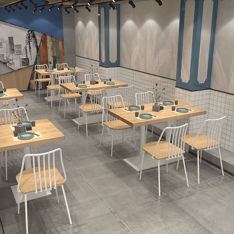 Mesa de comedor de estilo industrial, colección de comedor de madera maciza de pino para interiores