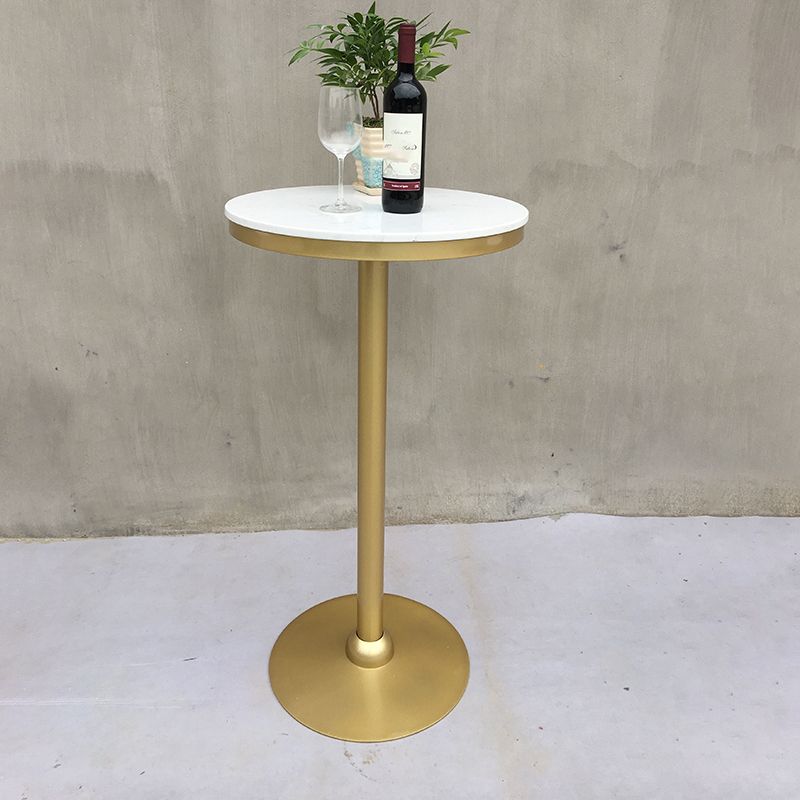 Modern Round Pub Table Set 1/2/3 Pieces Bar Table with Metal Stools