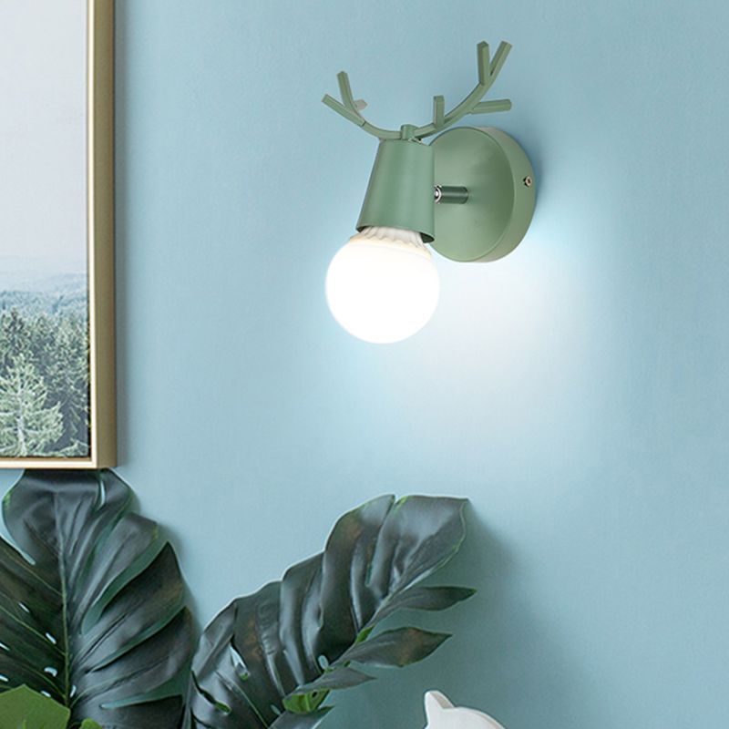 1 Light Wall Sconce Simple Macaron Style Wall Mount Lamp for Living Room