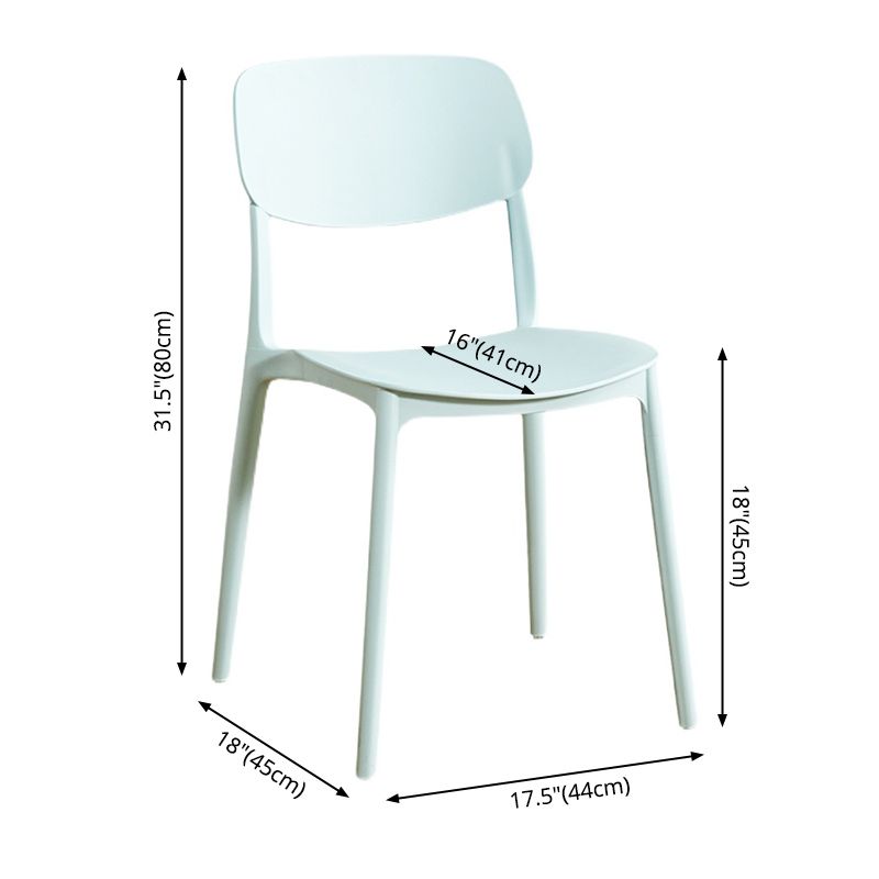 Home Scandinavian Side Chair Stackable Open Back Plastic Dining Room Chair