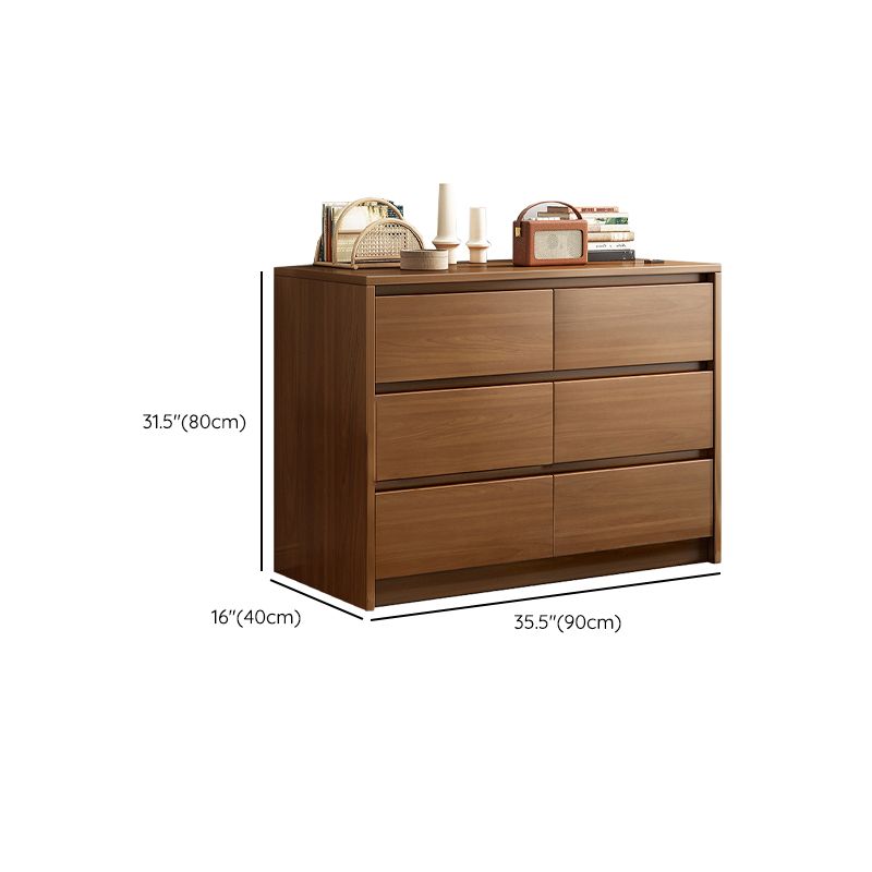 Wood Side Cabinet Standard Mid-Century Modern Storage Cabinet with Drawers