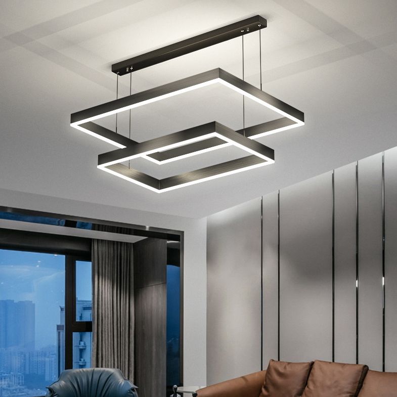 Iluminación de colgante estructurado negro mate lámpara de led metal para sala de estar para sala de estar