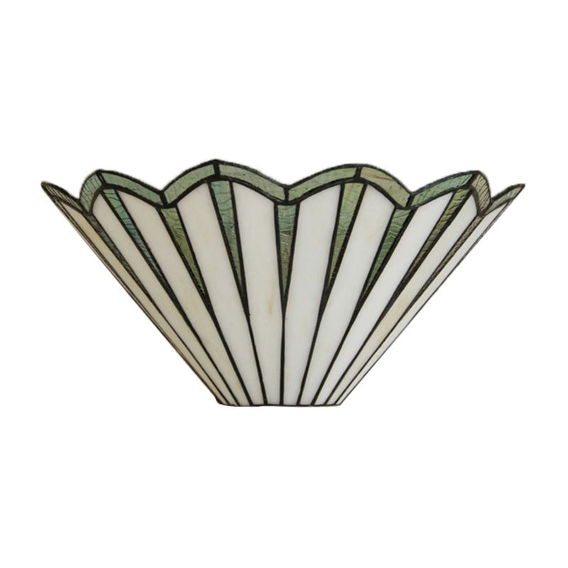 Glass Conical Sconce Light Coffee Shop 1 Light Simple Style Shuttlecock Wall Lamp in Green