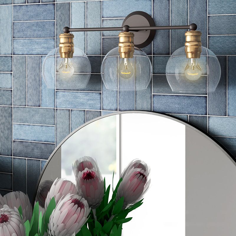 Glass Shaded Bath Vanity Lighting Industrial Black/white Light for Bathroom